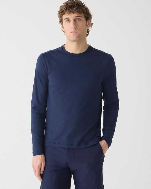 J.Crew Blue Slim Long-Sleeve Performance T-Shirt With Coolmax Technology for men