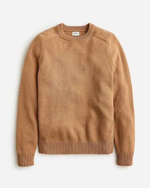 J.Crew Brown Heritage Cotton Crewneck Sweater for men