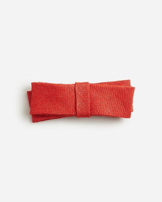 J.Crew Red Linen Bow Hair Clip