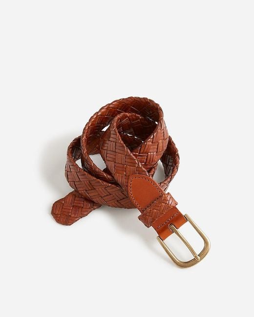 J.Crew Brown Chunky Braided Leather Belt for men