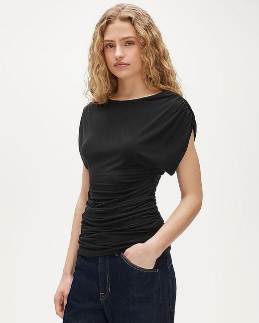 J.Crew Black Ruched Top