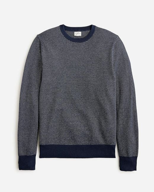 J.Crew Blue Cotton Piqué-Stitch Crewneck Sweater for men