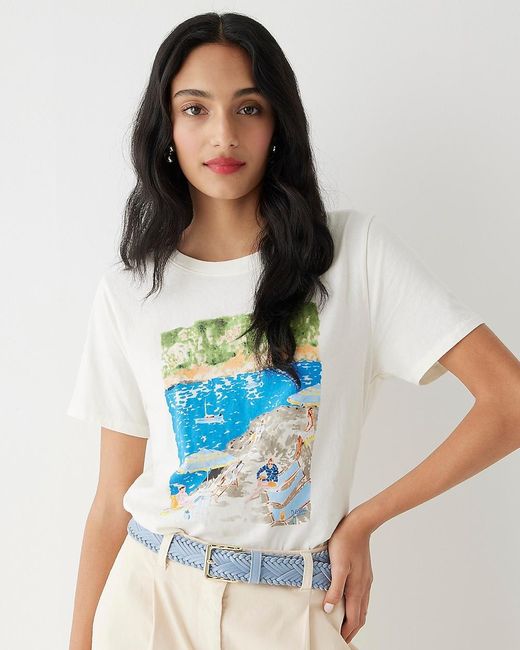 J.Crew Blue Classic-Fit Summer Day Graphic T-Shirt