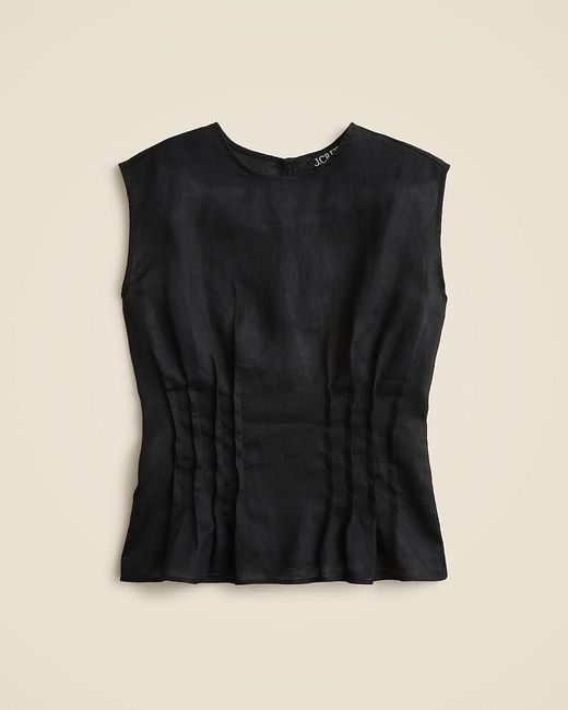J.Crew Black Pintuck Shell Top