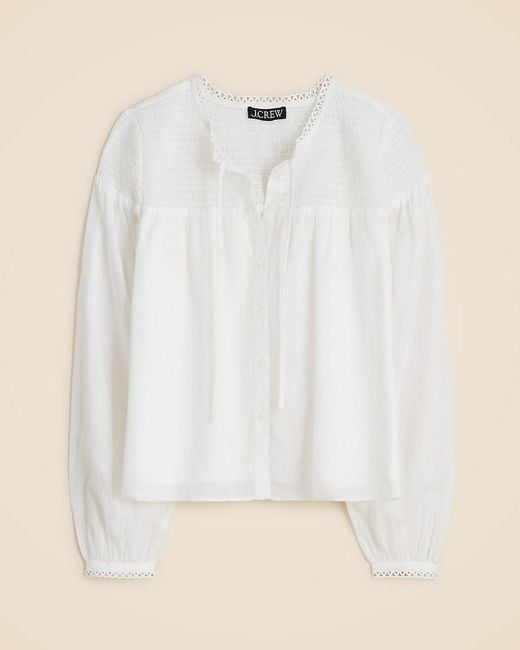J.Crew White Popover Top