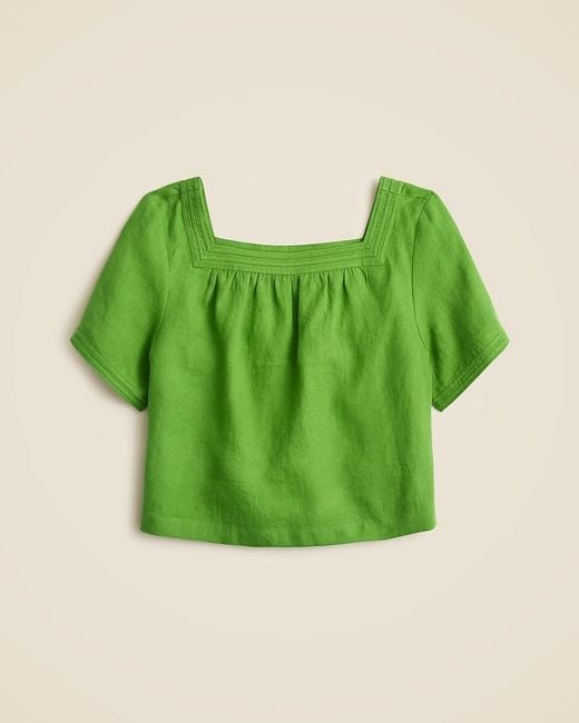 J.Crew Green Sailor Squareneck Top