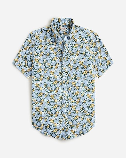 J.Crew Blue Slim-Fit Short-Sleeve Secret Wash Cotton Poplin Shirt for men