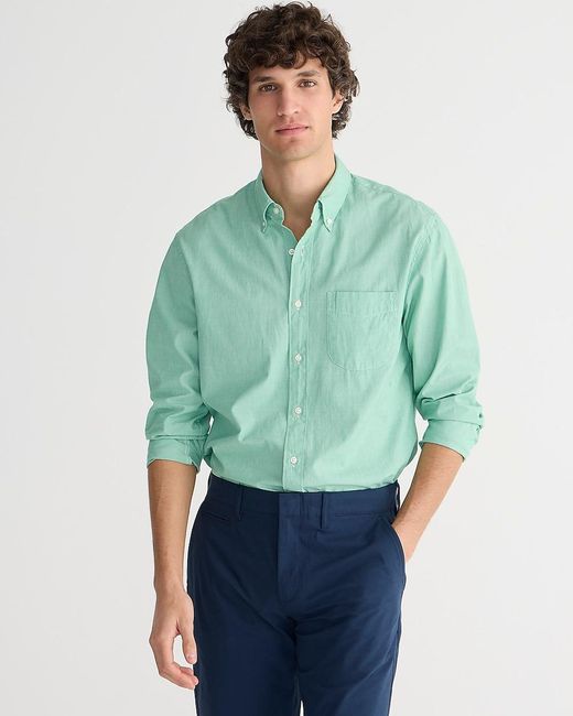 J.Crew Green Slim-Fit Secret Wash Cotton Poplin Shirt for men