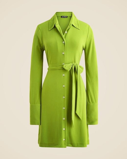 J.Crew Green Mini Shirtdress
