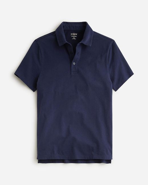 J.Crew Blue Sueded Cotton Polo Shirt for men