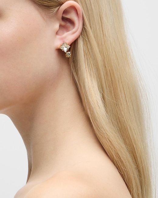 J.Crew Natural Square Sparkle Earrings