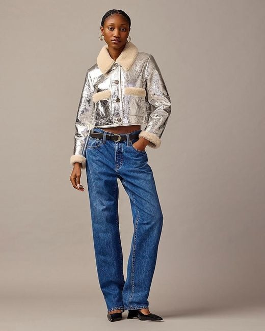 J.Crew Blue Collection Limited-Edition Cropped Shearling Jacket