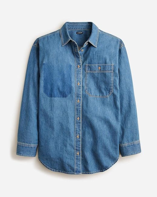 J.Crew Blue Relaxed Chambray Shirt