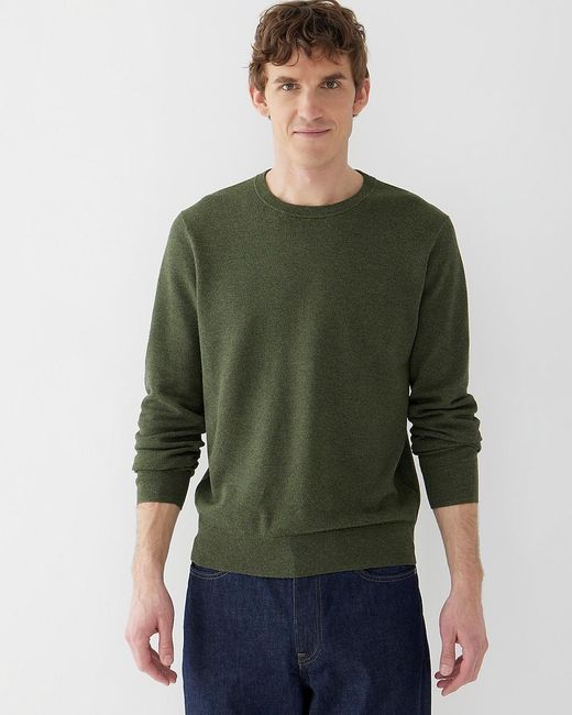 J.Crew Green Cotton Piqué-Stitch Crewneck Sweater for men