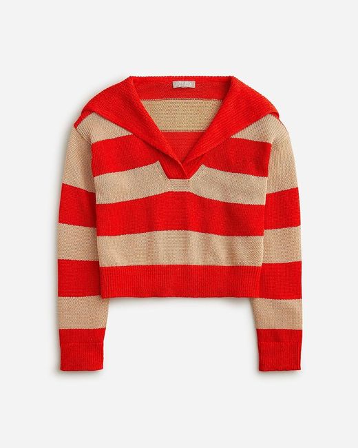 J.Crew Orange Sailor-Collar Pullover Sweater