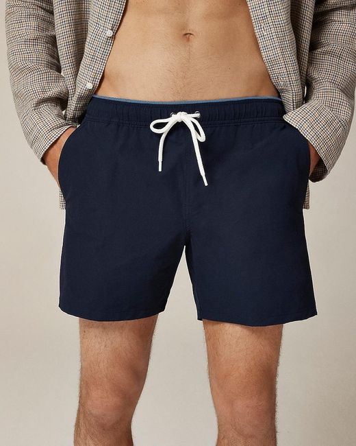 J.Crew Blue 6' Stretch Swim Trunk With Econyl Nylon for men