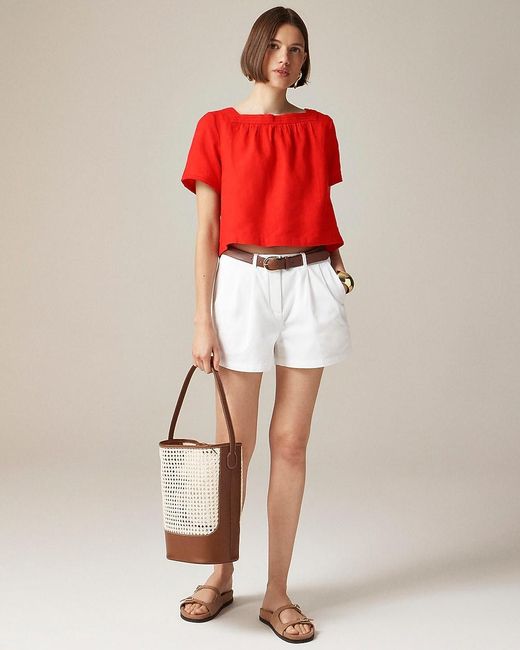 J.Crew Red Sailor Squareneck Top