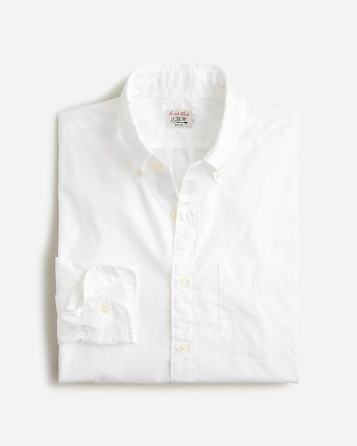 J.Crew White Secret Wash Cotton Poplin Shirt for men