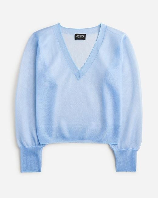 J.Crew Blue Collection Sheer V-Neck Sweater
