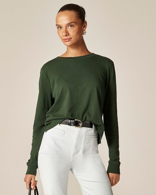 J.Crew Green Vintage Jersey Long-Sleeve T-Shirt