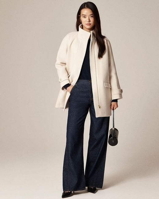 J.Crew Natural Italian Wool Cocoon Coat