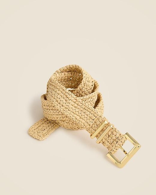 J.Crew Natural Woven Square Buckle Belt