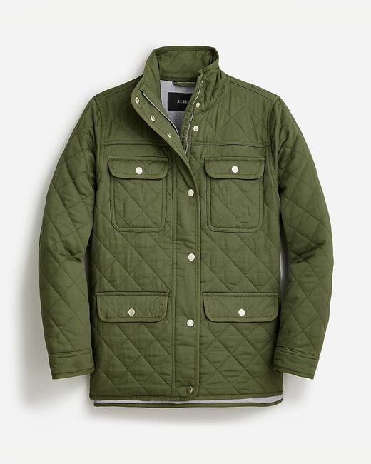 J.Crew Green New Quilted Downtown Field Jacket
