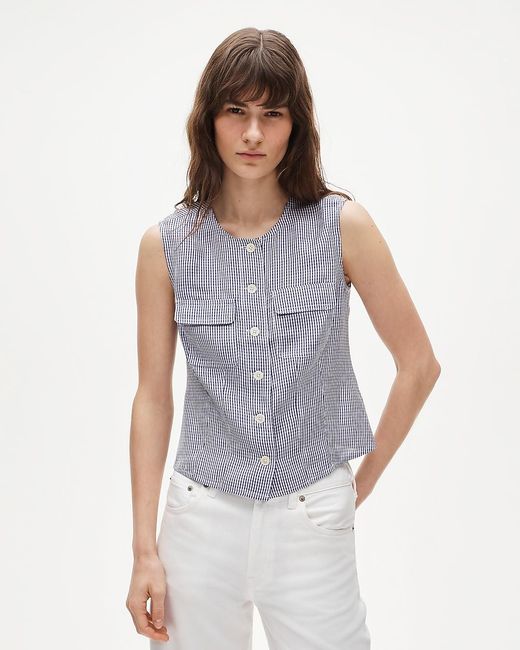 J.Crew Blue Utility Button-Up Top