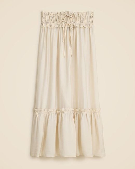 J.Crew Natural Smocked-Waist Midi Skirt