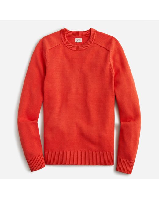 J.Crew Red Heritage Cotton Crewneck Sweater for men