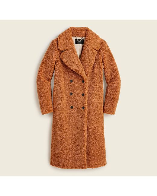J.Crew Multicolor Double-breasted Teddy Sherpa Topcoat