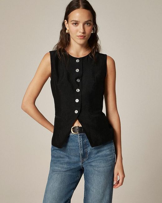 J.Crew Black Essential Cutaway Vest Top