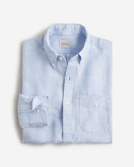 J.Crew Blue Slim Untucked Baird Mcnutt Irish Linen Shirt for men