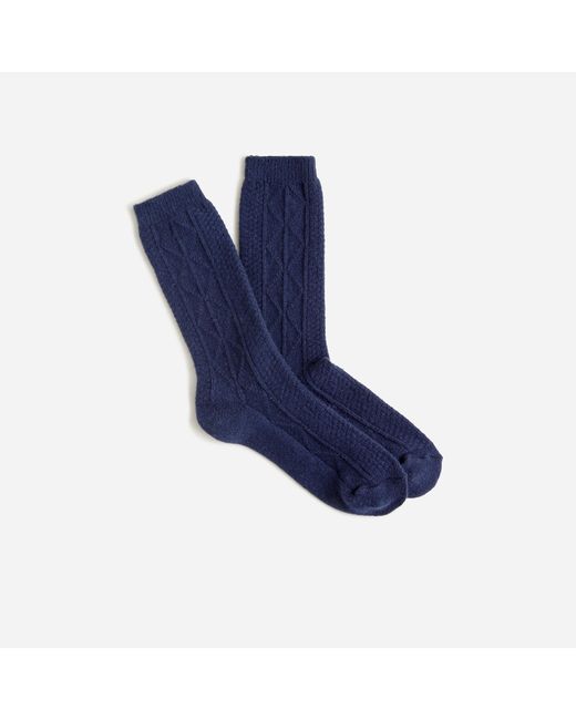 J.Crew Cableknit Trouser Socks in Blue Lyst