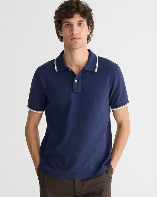 J.Crew Blue Classic Piqué Polo Shirt for men