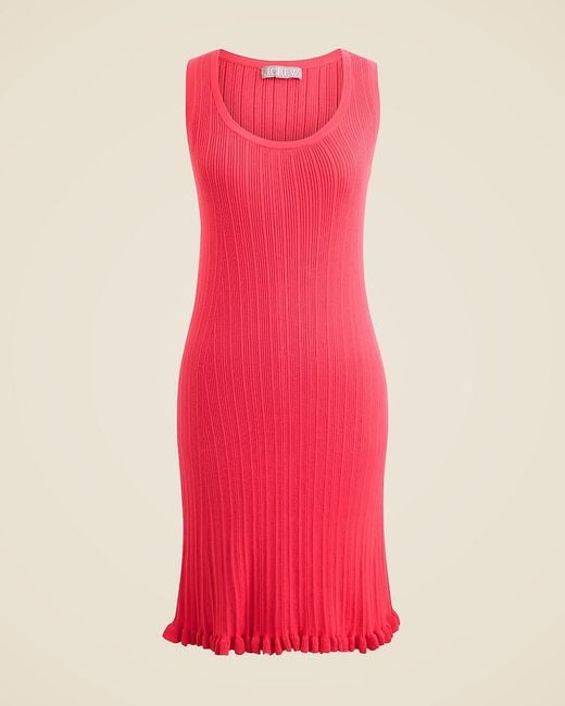 J.Crew Red Ruffle-Trim Sweater-Dress