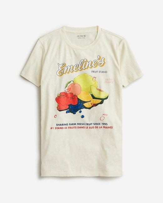 J.Crew Gray Classic-Fit "Fruit Stand" Graphic T-Shirt