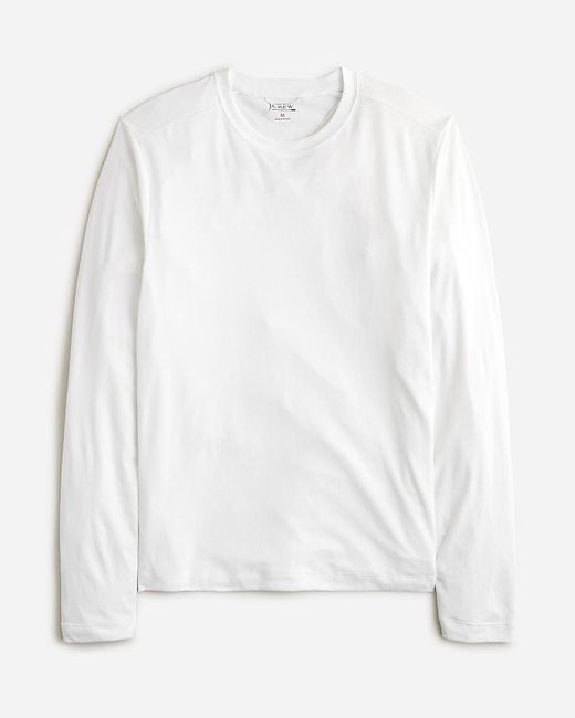 J.Crew White Slim Long-Sleeve Performance T-Shirt With Coolmax Technology for men