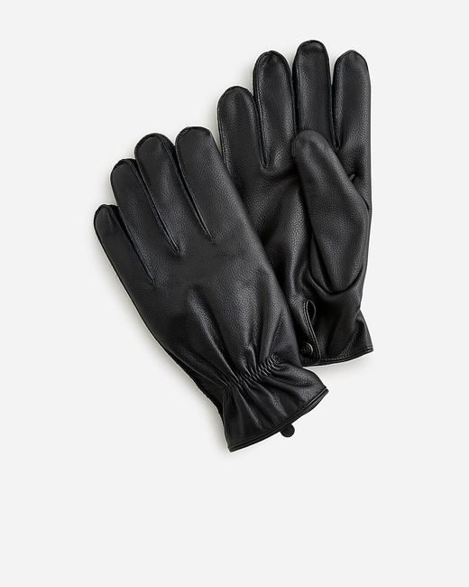 J.Crew Black Leather Gloves With Wool Lining for men