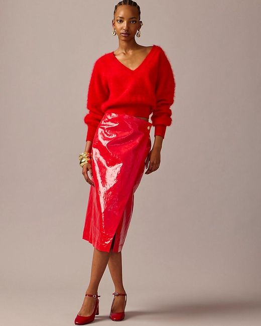 J.Crew Red Collection Wrap Skirt