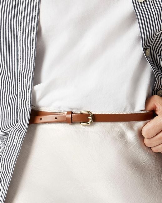 J.Crew Blue Skinny Italian Leather Belt