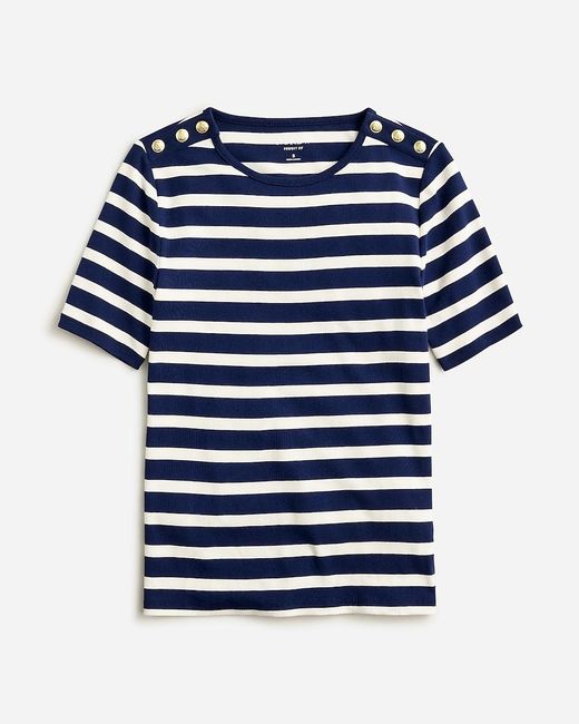 J.Crew Blue Perfect-Fit Elbow-Sleeve T-Shirt