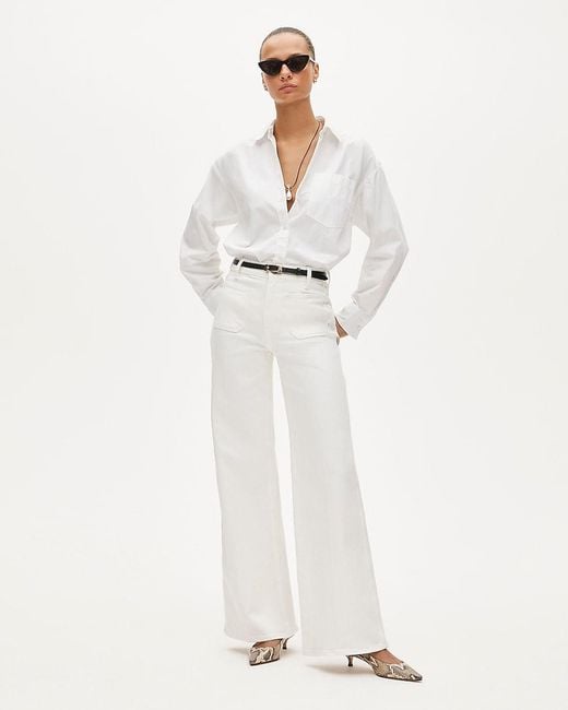 J.Crew White Patch-Pocket Denim Trouser