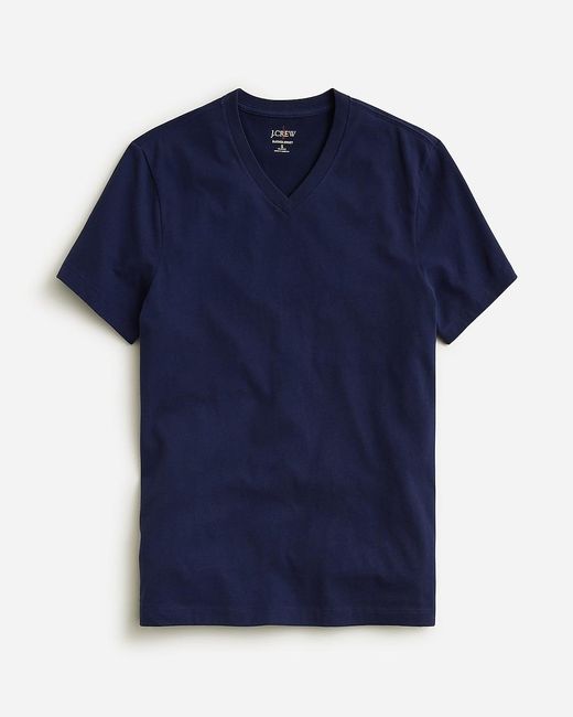 J.Crew Blue Slim Sueded Cotton V-Neck T-Shirt for men