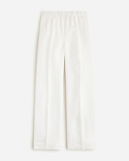 J.Crew White Tall Pleated Pull-On Pant