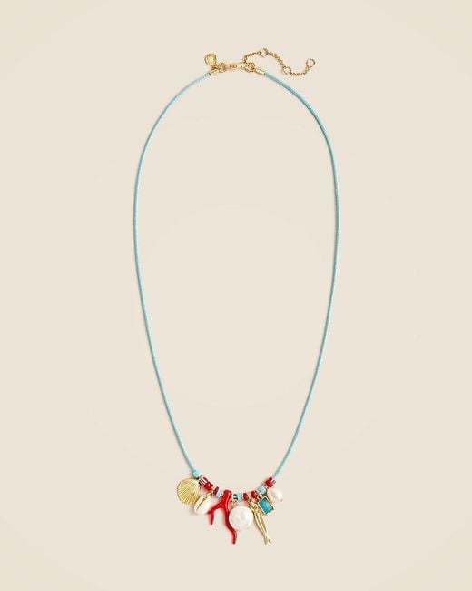 J.Crew Natural Beaded Nautical Charm Necklace