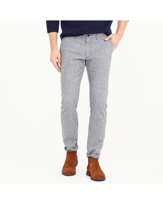 J.Crew Gray 484 Slim-fit Pant In Stretch Brushed Twill for men