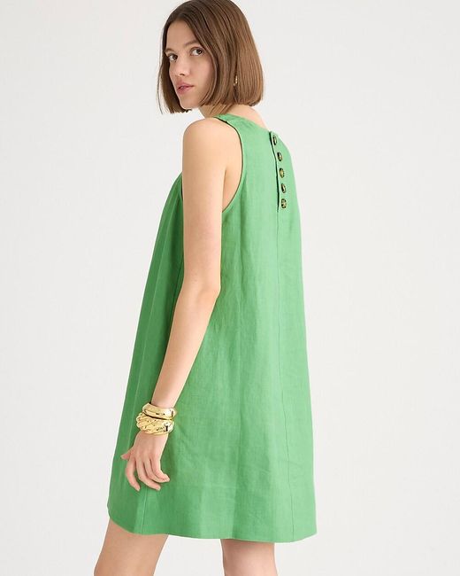 J.Crew Green Tall Maxine Button-Back Dress