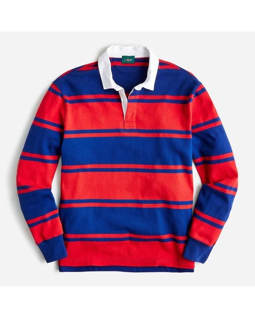 J.Crew Cotton Rugby Shirt In Stripe in Red for Men | Lyst
