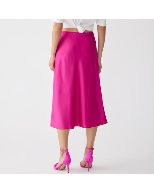J.Crew Slip Skirt In Velvet in Pink Lyst